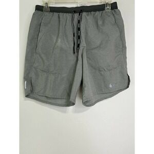 NIKE Lined Dri-FIT Running Yoga Shorts Small Gray Drawstring Waist